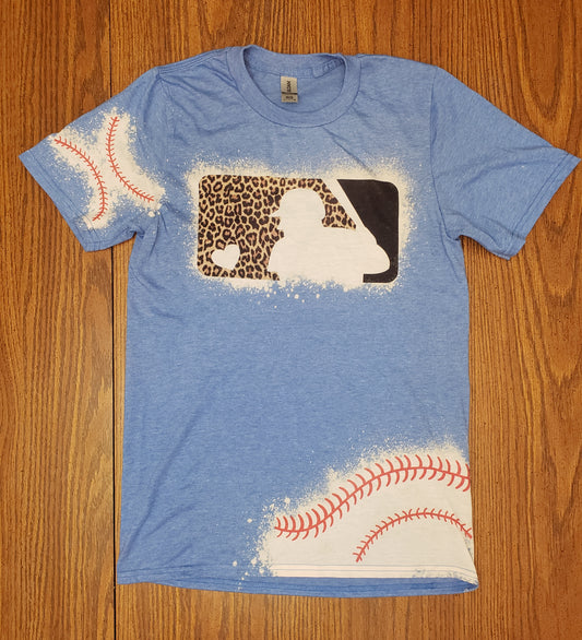 MLB Leopard and Stitches Bleached T-Shirt