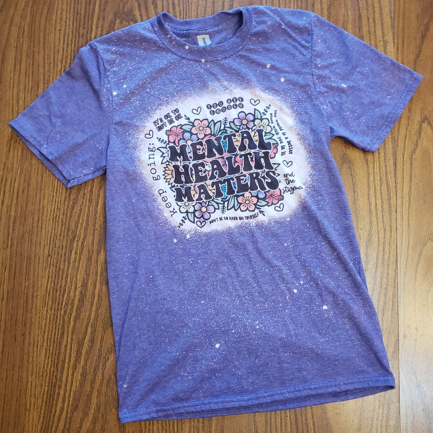 Mental Health Matters Floral Bleached T-Shirt