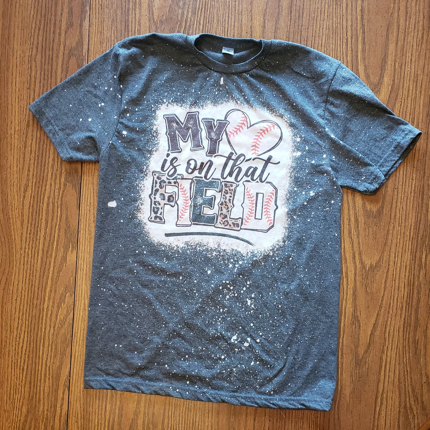 My Heart is on that Field Bleached T-Shirt