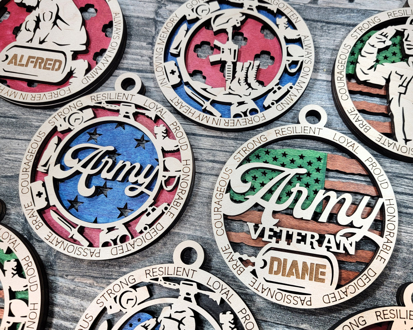 Army Memorial Ornament Personalized