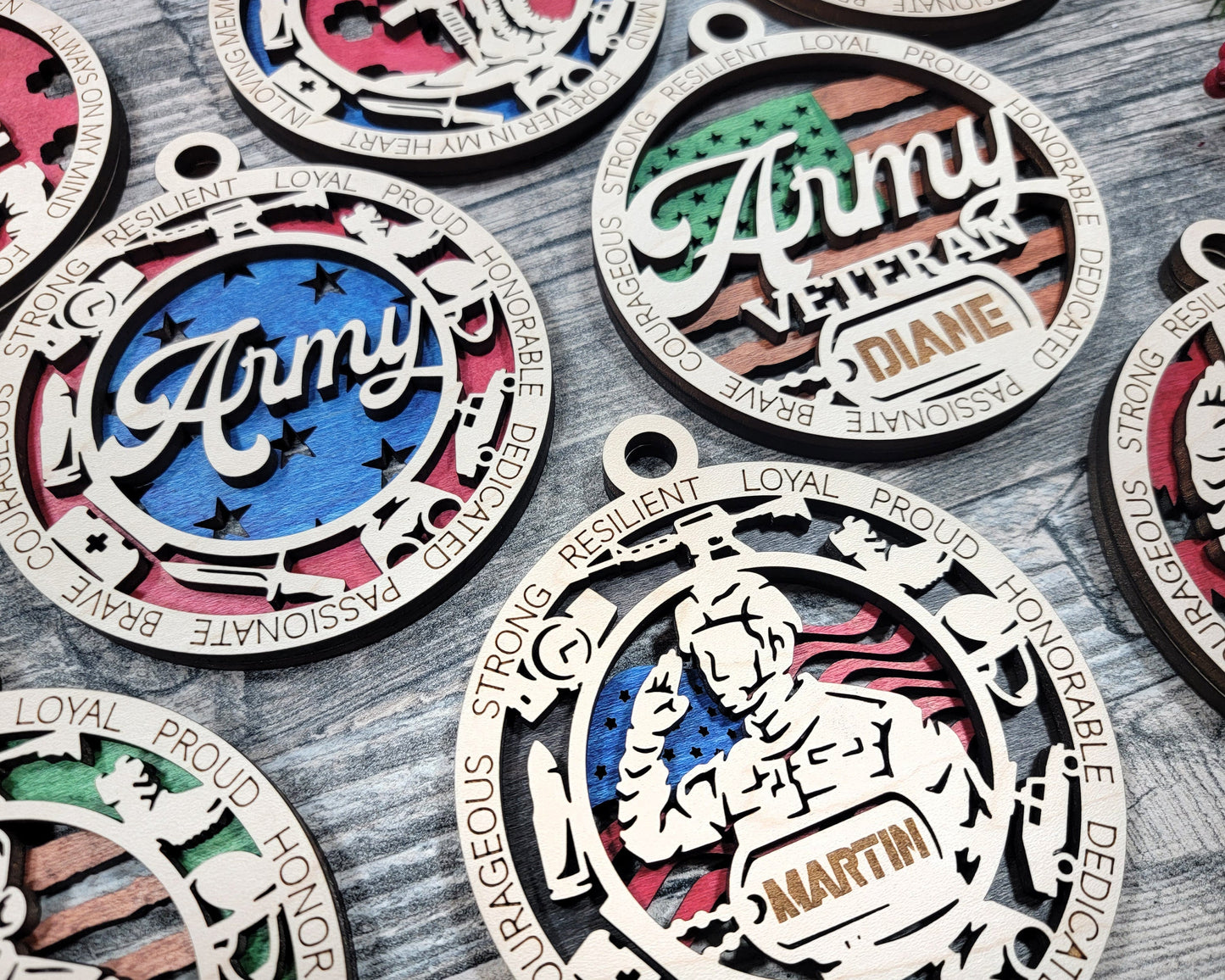 Army Memorial Ornament Personalized