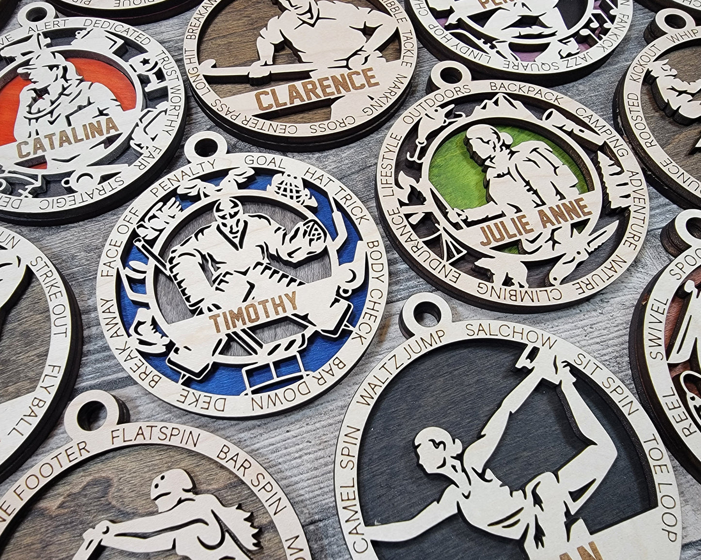 Male Hiking Ornament Personalized