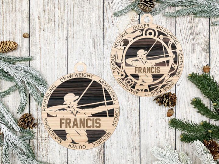 Male Archery Ornament Personalized