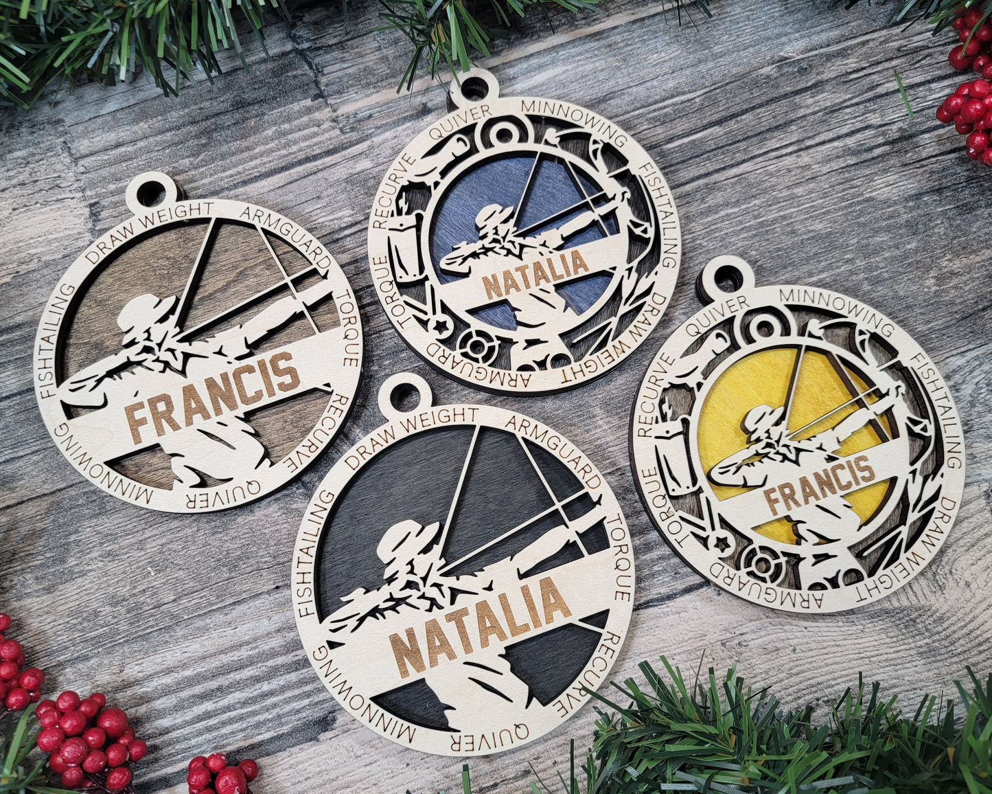 Male Archery Ornament Personalized
