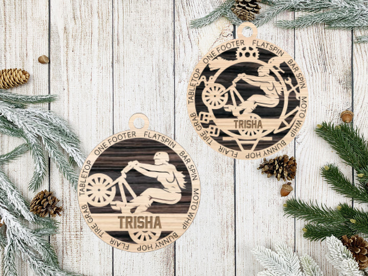 Female BMX Ornament Personalized