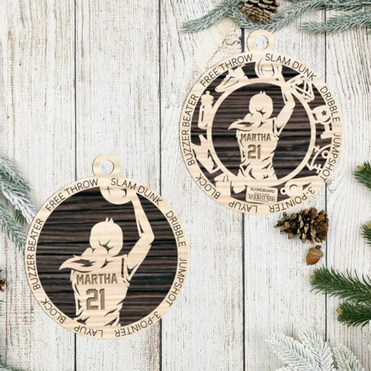 Basketball Player Female Ornament Personalized