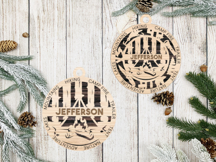Camping Ornament Personalized