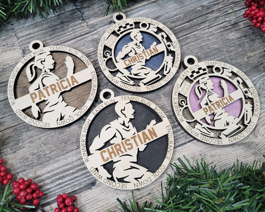 Female Cross Country Ornament Personalized