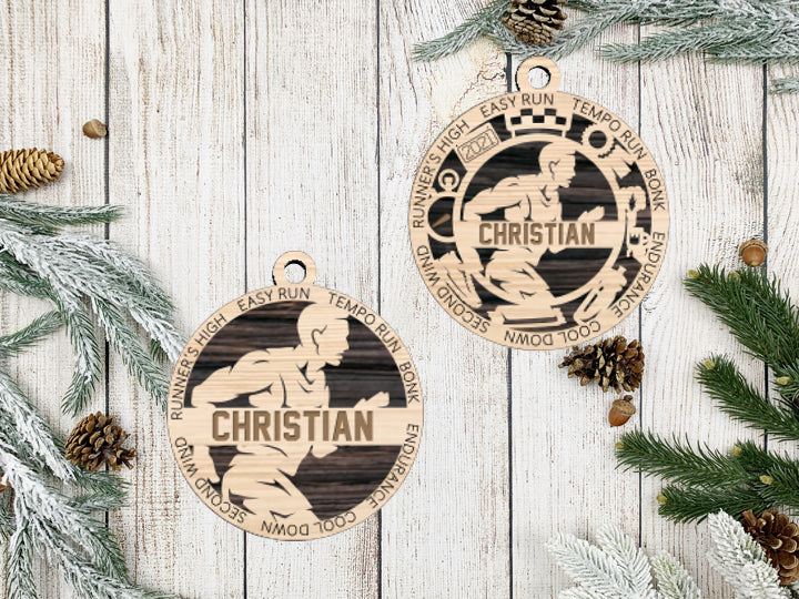 Male Cross Country Ornament Personalized