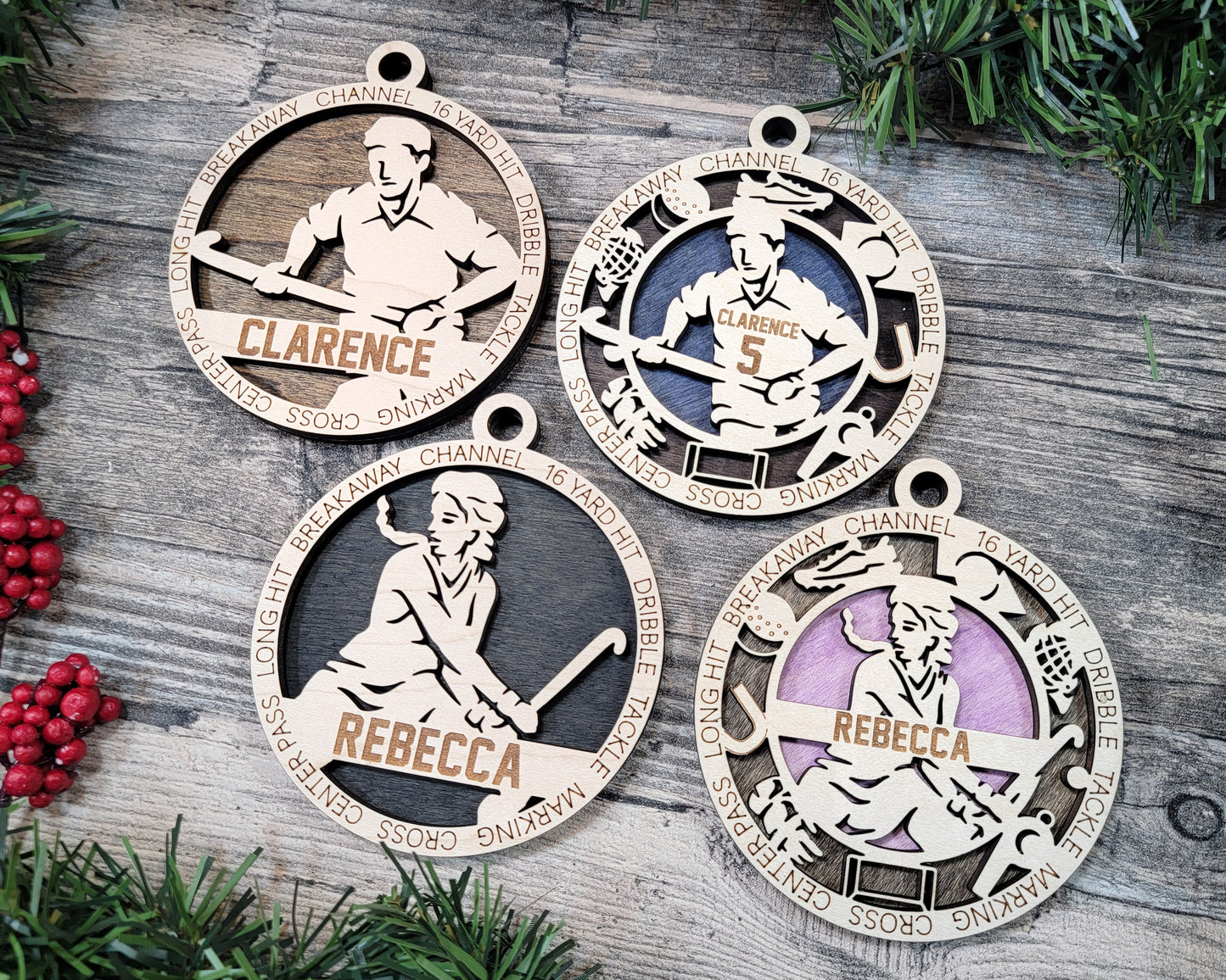 Male Field Hockey Ornament Personalized