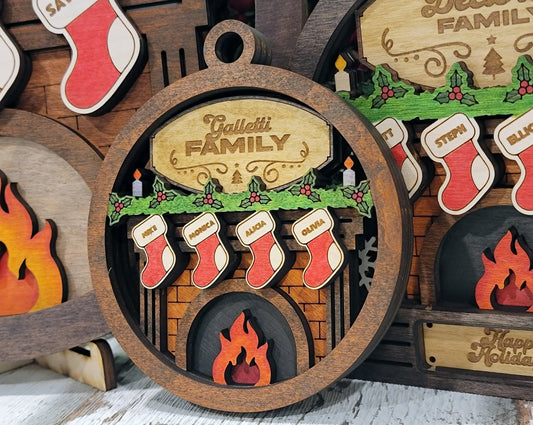 Family Stocking Ornament Personalized