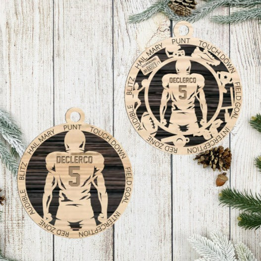 Male Football Player Ornament Personalized