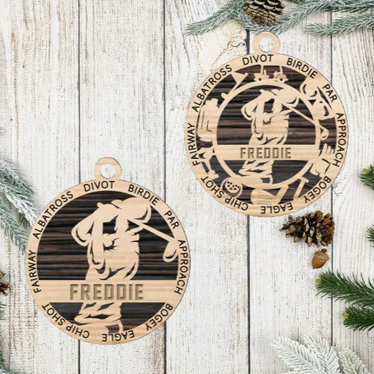 Male Golfer Ornament Personalized