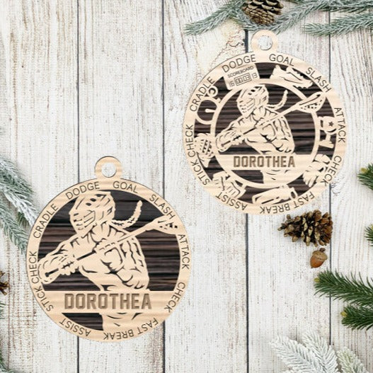 Lacrosse Female Ornament Personalized