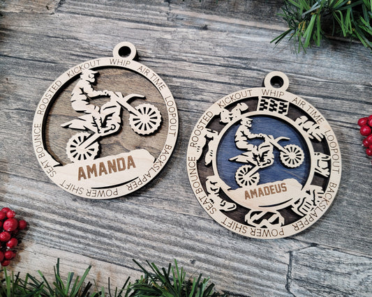 Motocross Ornament Personalized