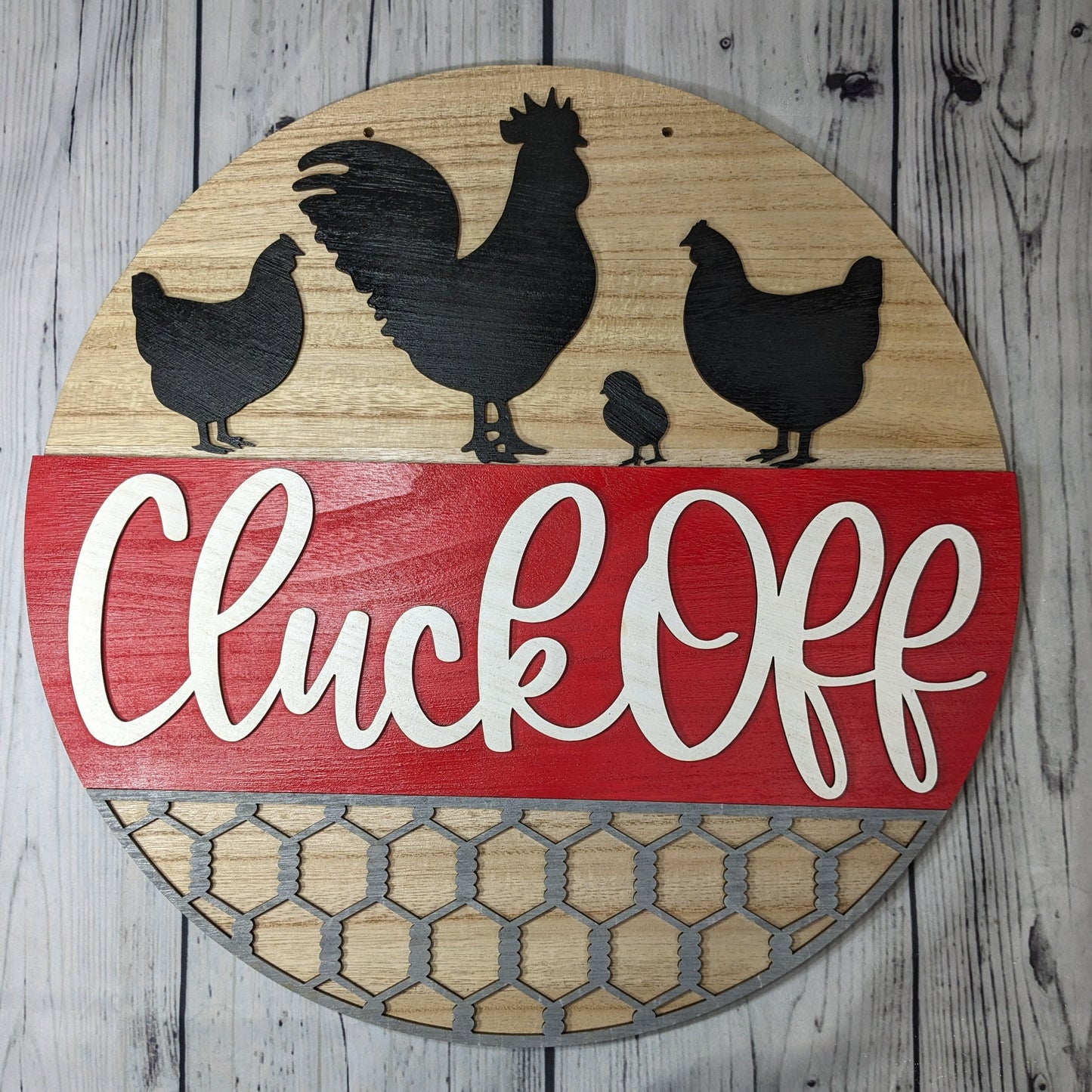 Cluck Off Door Sign