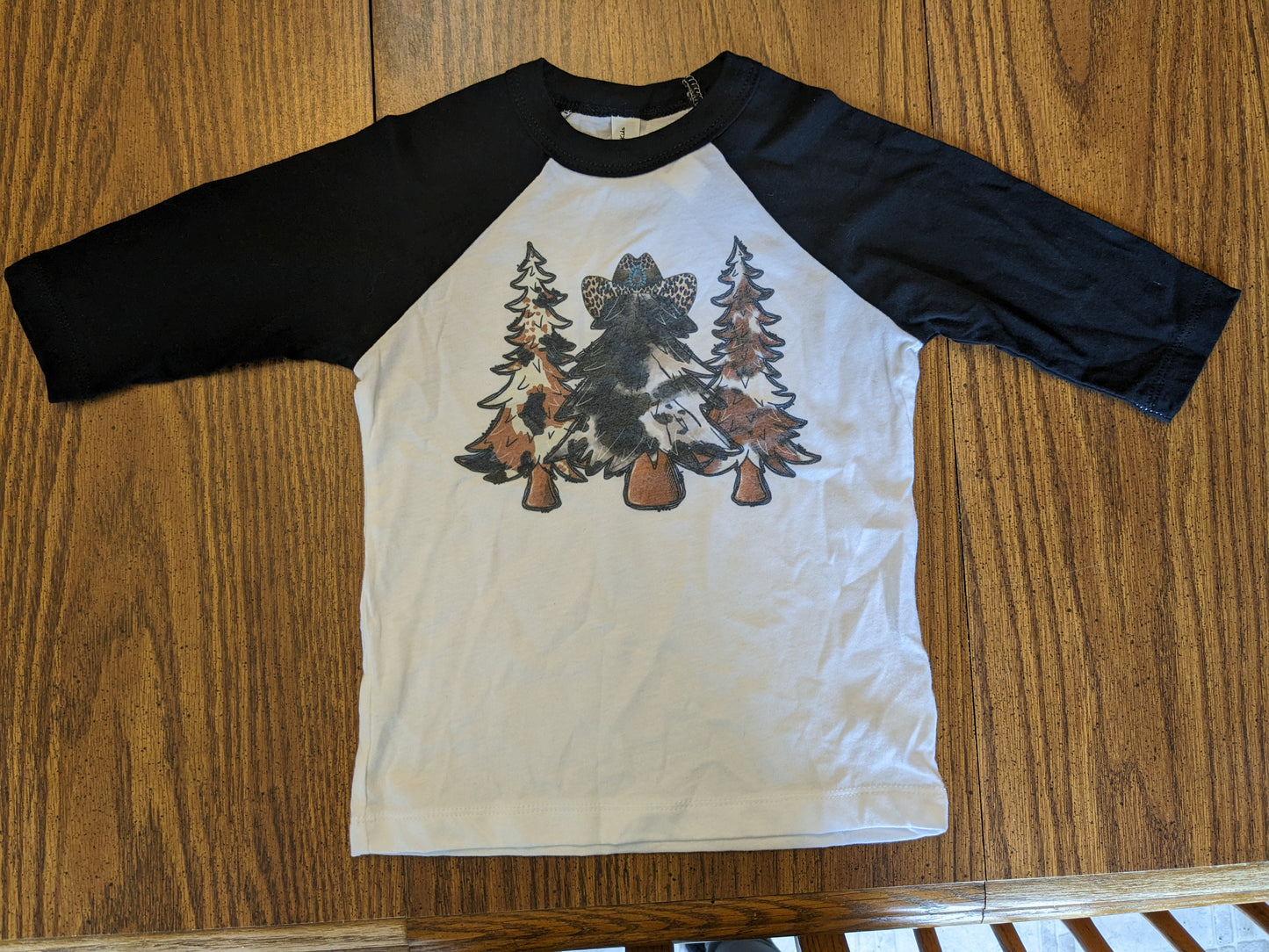 Country Girl Trees Raglan 3/4 Sleeve Tshirt