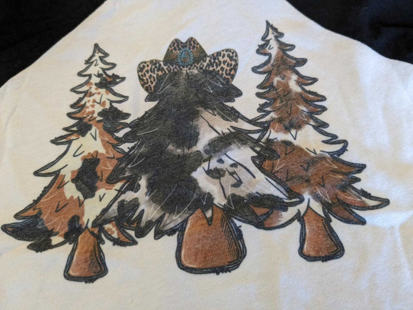 Country Girl Trees Raglan 3/4 Sleeve Tshirt