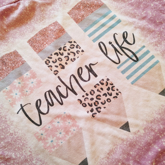 Teacher Life Bleached T-Shirt