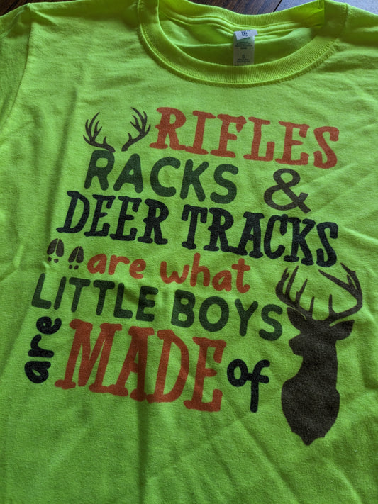 Rifles Racks and Deer Tracks Youth T-shirt