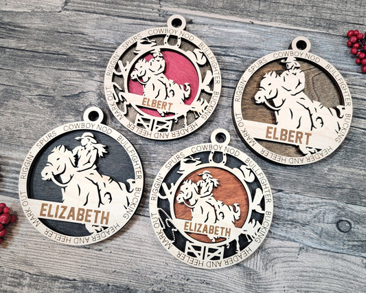 Female Rodeo Ornament Personalized