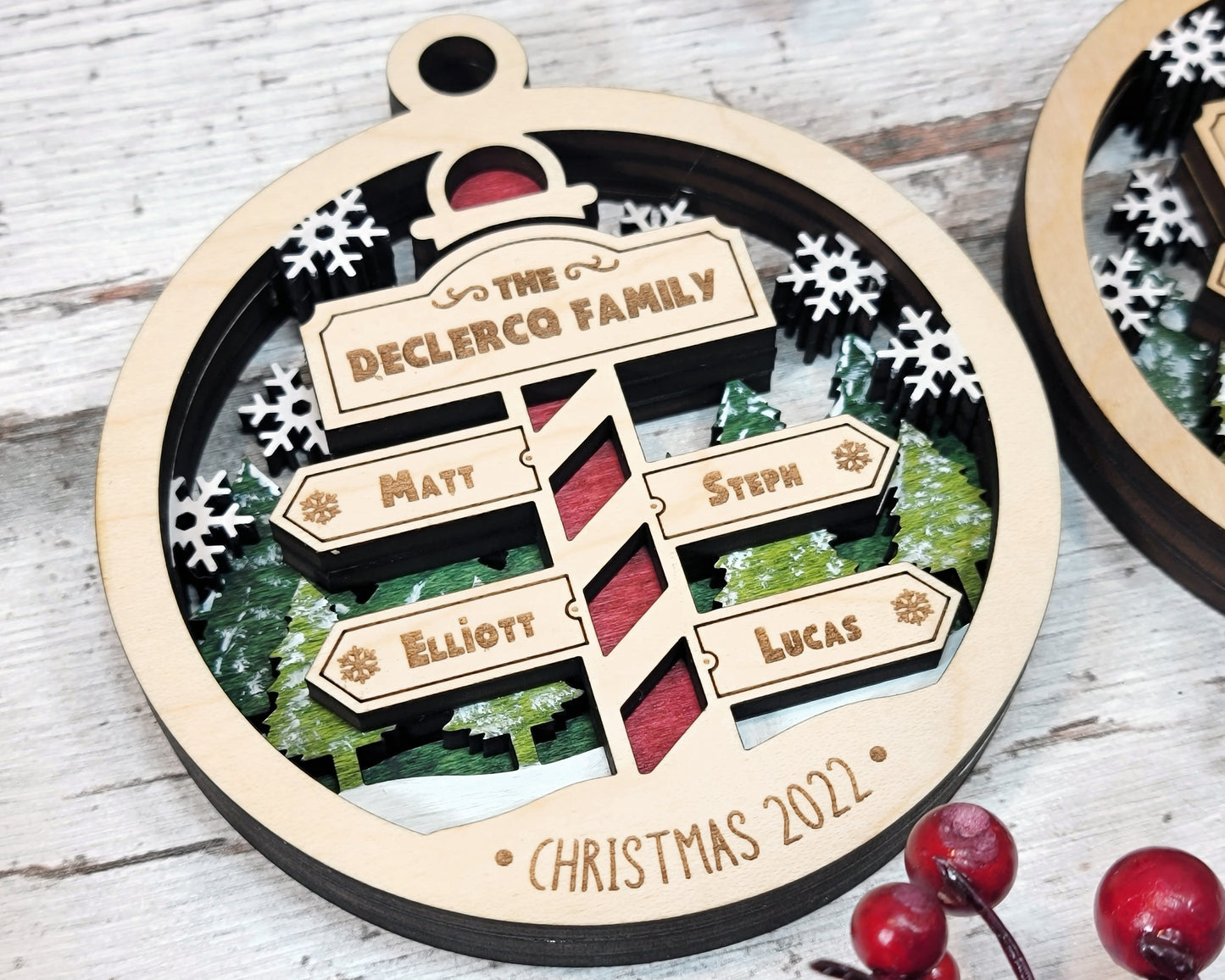 Family North Pole Ornament Personalized