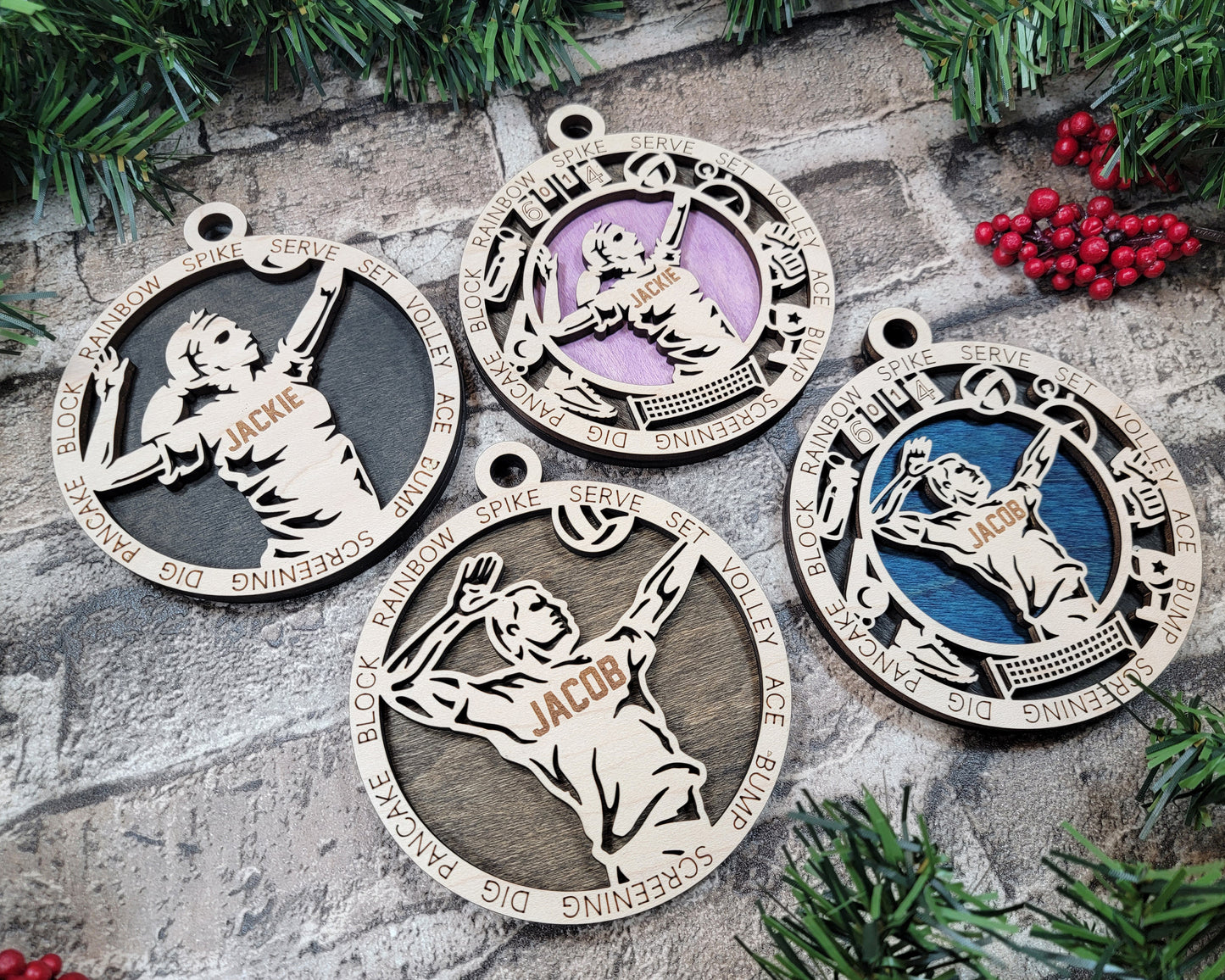 Male Volleyball Ornament Personalized