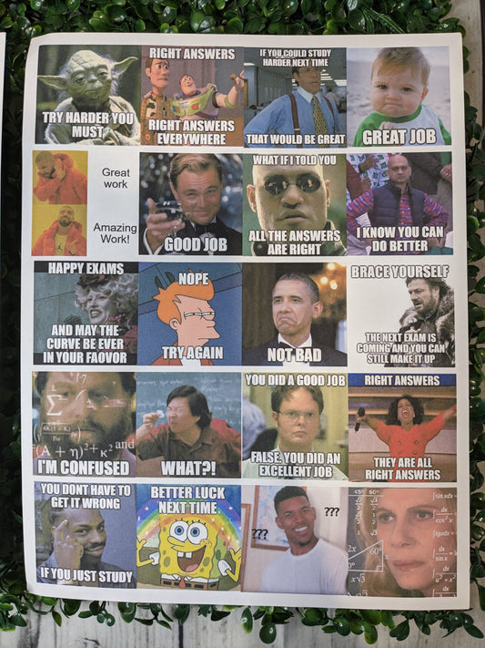 Teacher Grading Meme Stickers