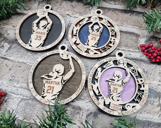 Basketball Player Female Ornament Personalized