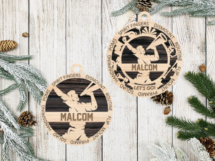 Male Cheerleading Ornament Personalized