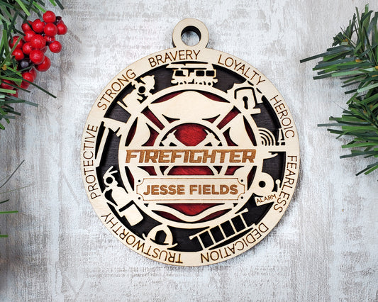 Firefighter Christmas Ornament Personalized