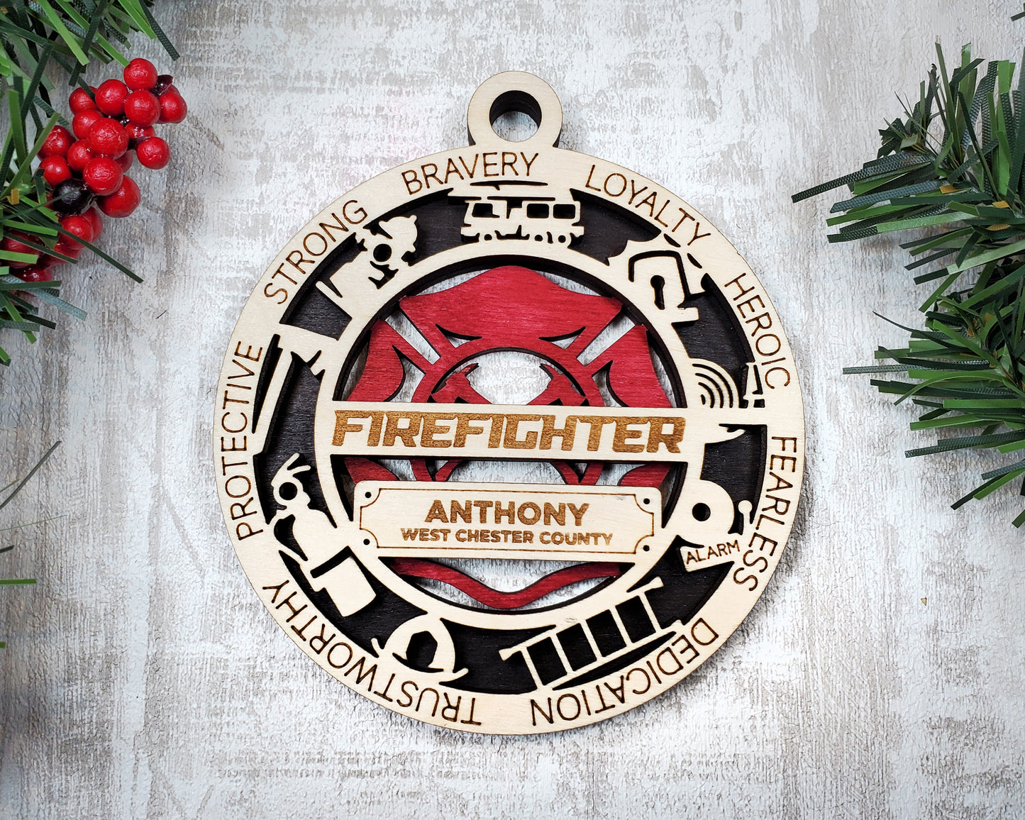 Firefighter Christmas Ornament Personalized