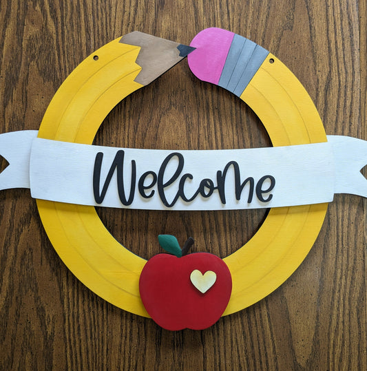 Teacher Pencil Welcome Interchangle Sign