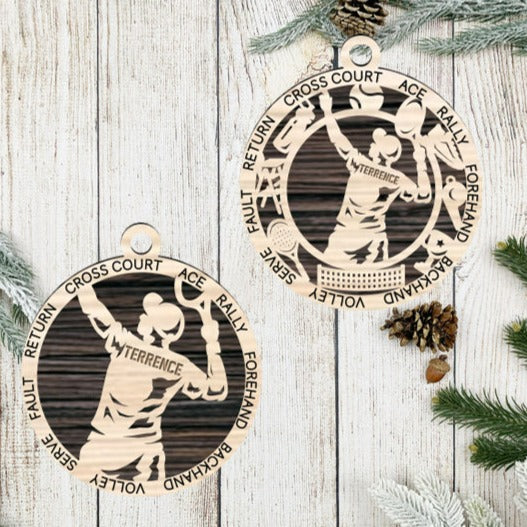 Male Tennis Ornament Personalized
