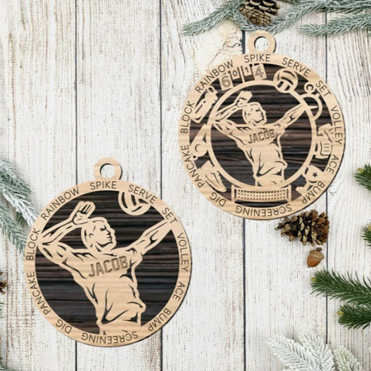 Male Volleyball Ornament Personalized