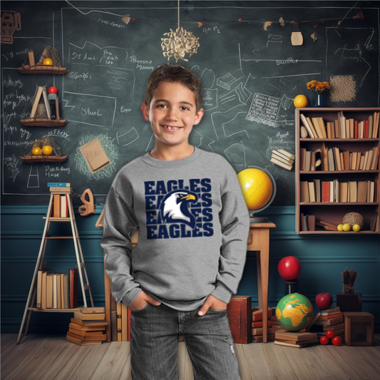 Eagles Stacked Hoodie/Crewneck