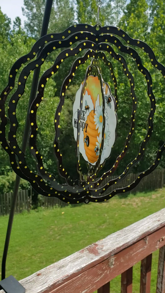 Be Happy Stainless Steel Wind Spinner
